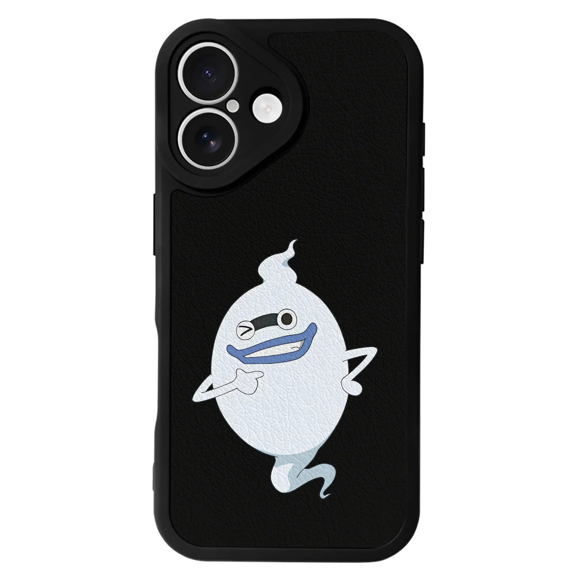 妖怪ウォッチ グッズ,ウィスパー - IPhone 16シリーズ対応 ・ シリコンスマホケース ・ レザー調 ・ 高精度フィット ・ 耐衝撃 ・ ワイヤレス充電対応 ・ 精密カット